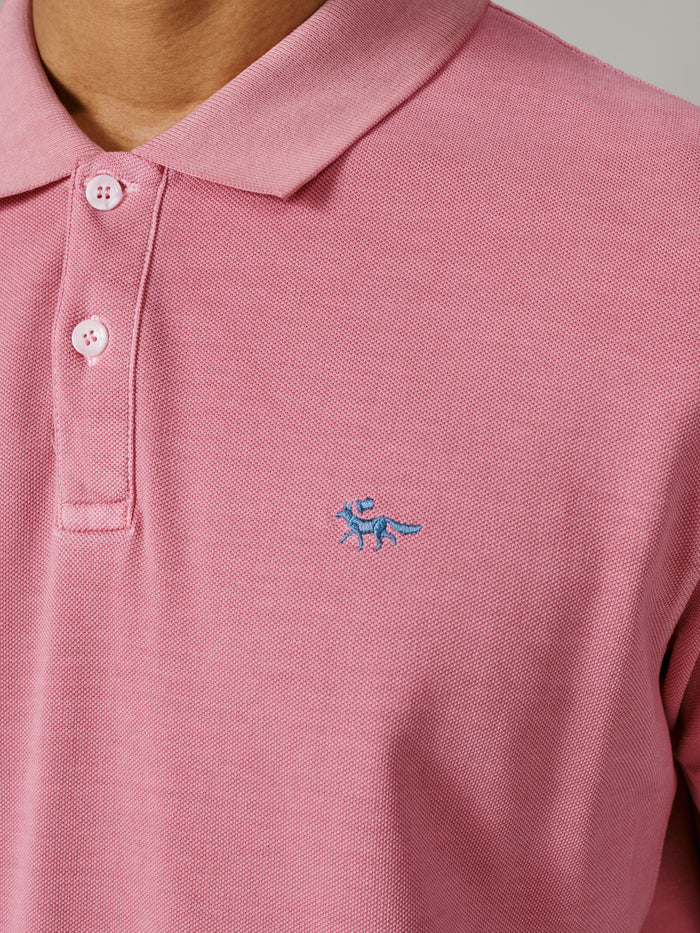 Aubin Washed Pink Lusby Pique Polo | Polo Shirts