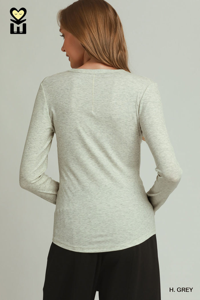Lyocell Ribbed Long Sleeve Top | 3 Colors Avavilable