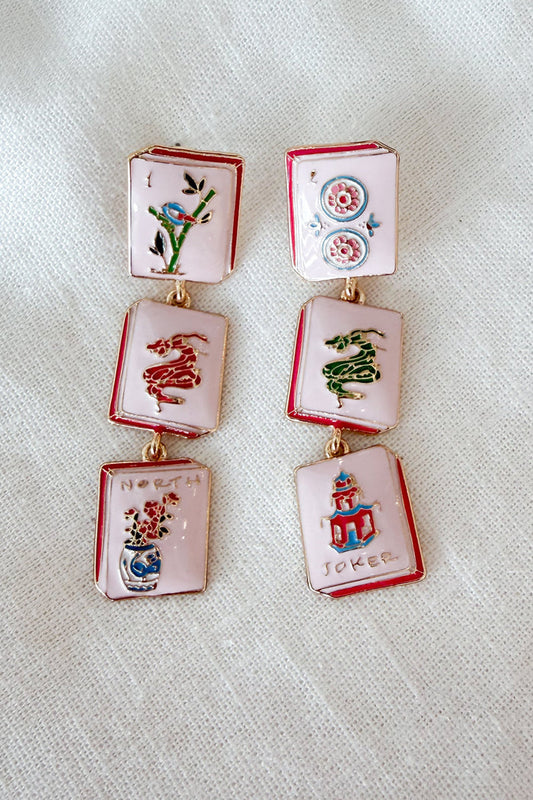 Mahjong Tile Earrings, adeline boutique, dallas boutique, boutique