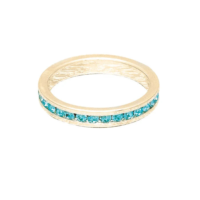 March (Aquamarine) Yellow Gold Ring | Size 10