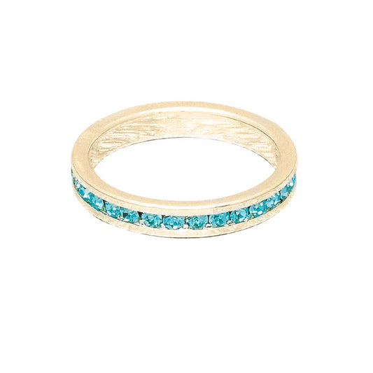 March (Aquamarine) Yellow Gold Ring | Size 6
