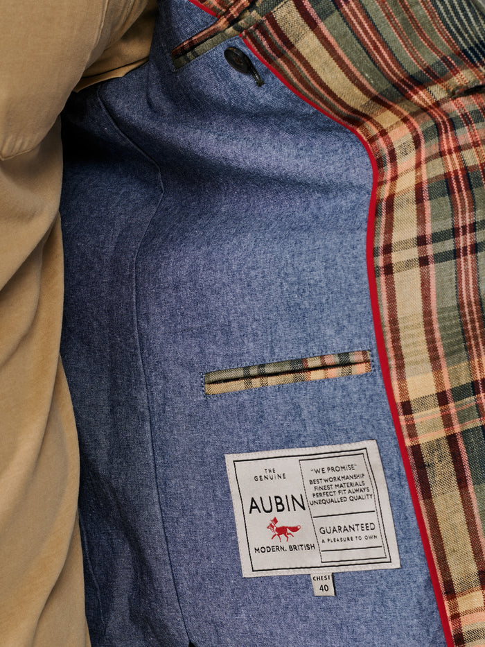 Aubin Green Madras Check Mareham Patch Pocket Jacket | Suit Jackets