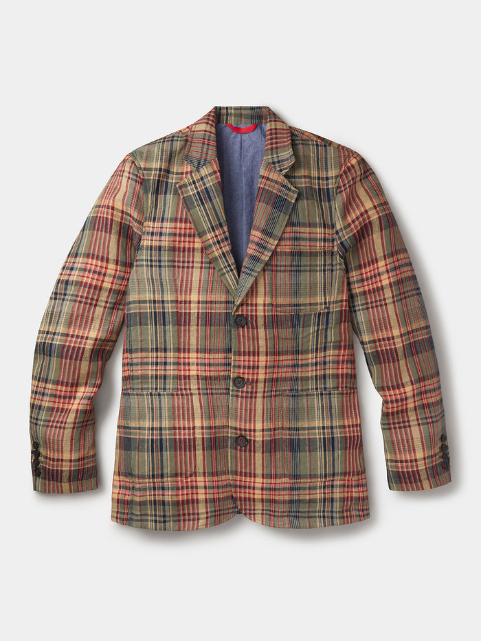 Aubin Green Madras Check Mareham Patch Pocket Jacket | Suit Jackets