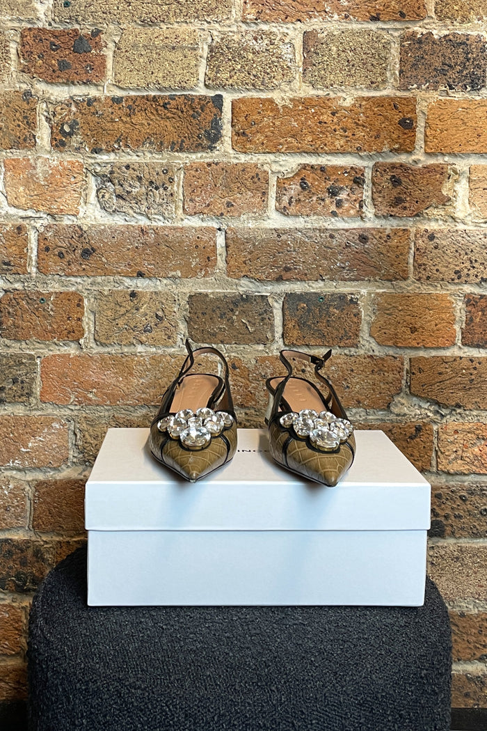 Marni Crystal Toe Slingback Heels image 1