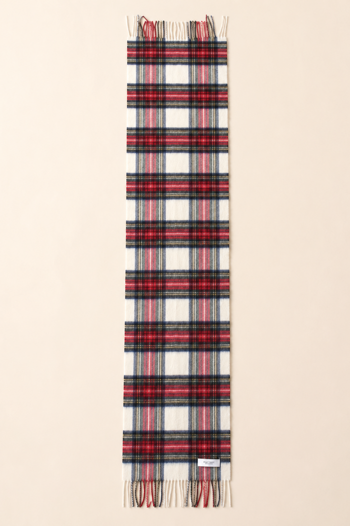 Matti Totti Cream Royal Stewart !00% Cashmere Scarf