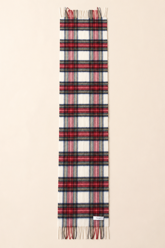 Matti Totti Cream Royal Stewart !00% Cashmere Scarf