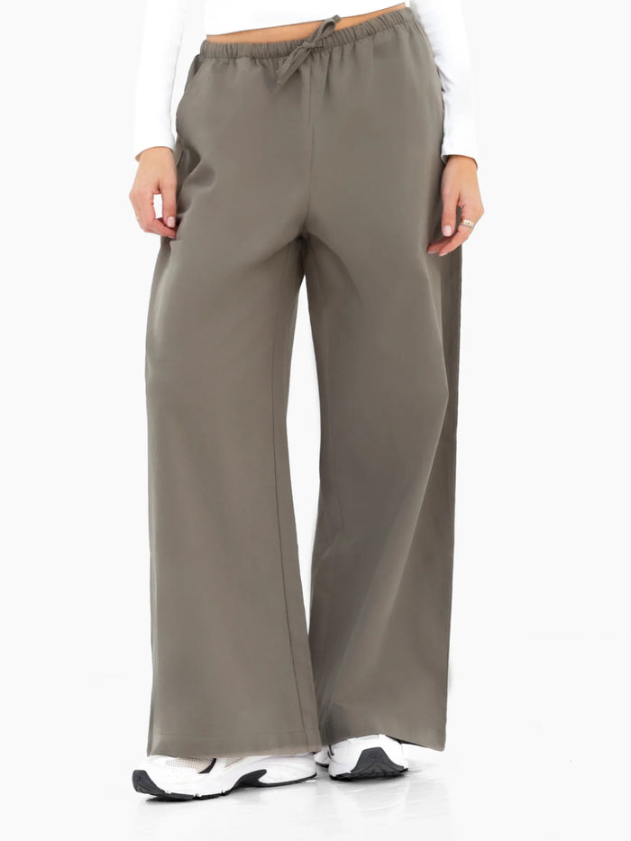 Maya Wide Leg Trousers - Safari Green