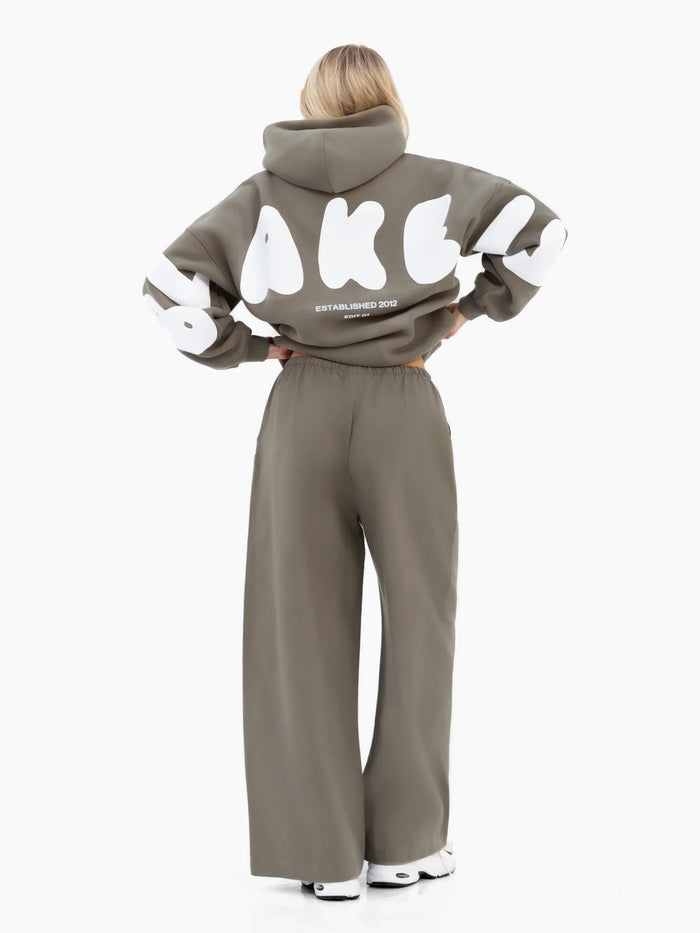 Maya Wide Leg Trousers - Safari Green
