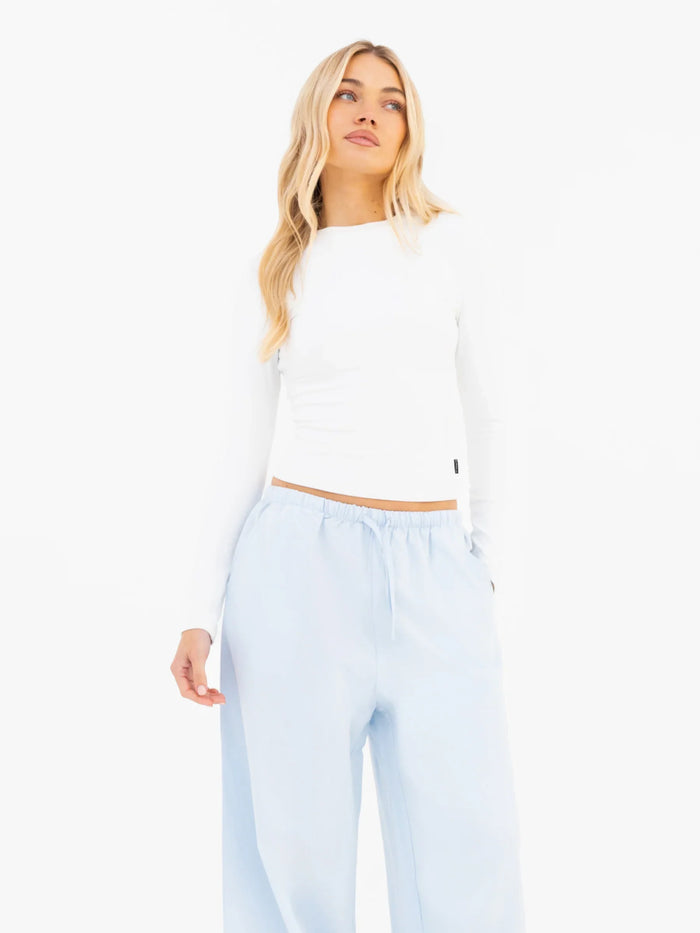 Maya Wide Leg Trousers - Soft Blue