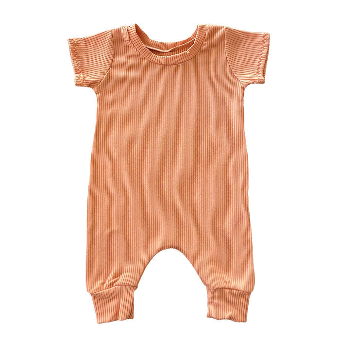Melon Ribbed Harem Romper
