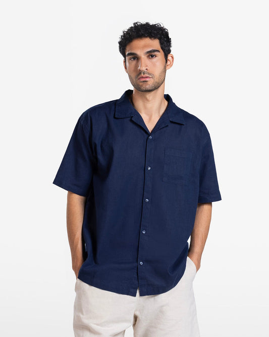 MEN'S LINEN SHIRT NAVY 1