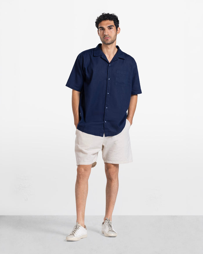 MEN'S LINEN SHIRT NAVY 3