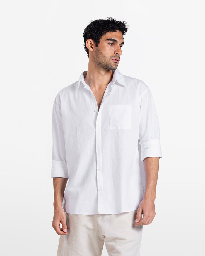 MEN'S LONG SLEEVE SHIRT WHITE 1