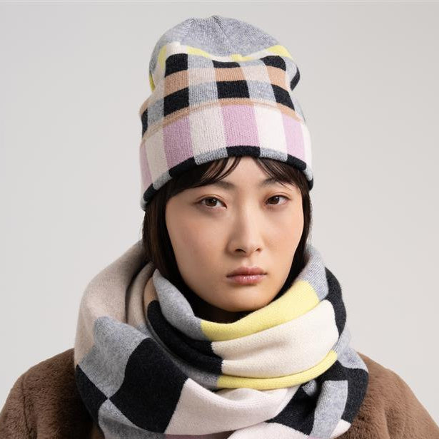 Merino Wool Geo Jacquard Beanie