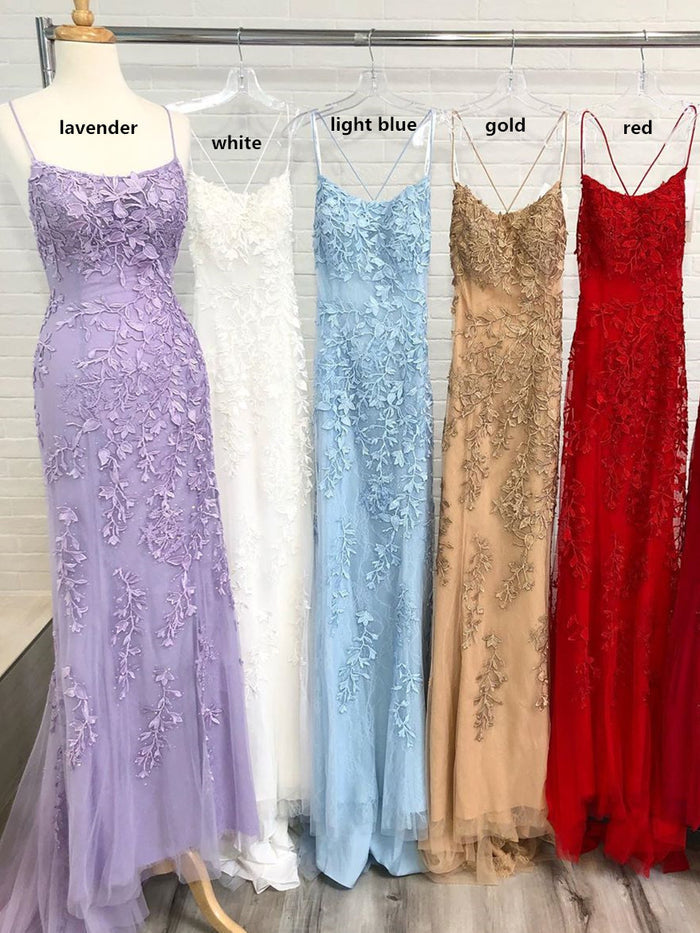 Mermaid Light Blue Prom Dress with Appliques