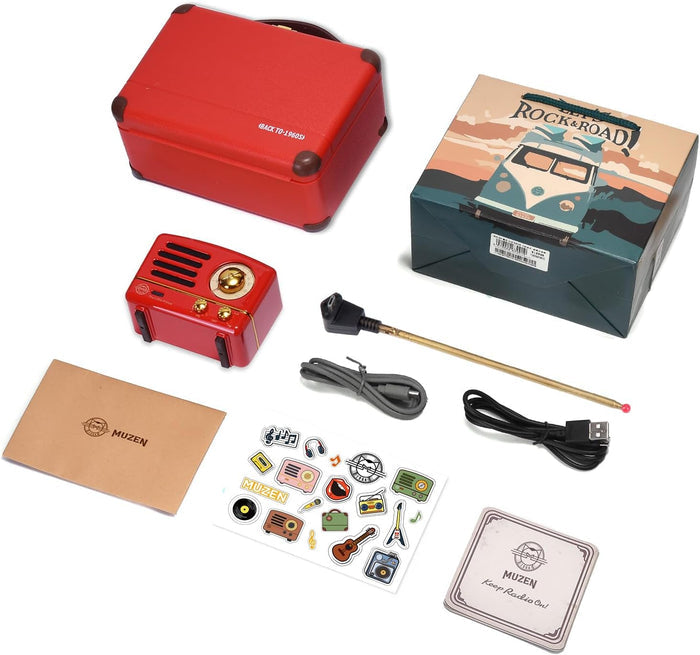 Metal Red Retro Mini Radio / Bluetooth Speaker