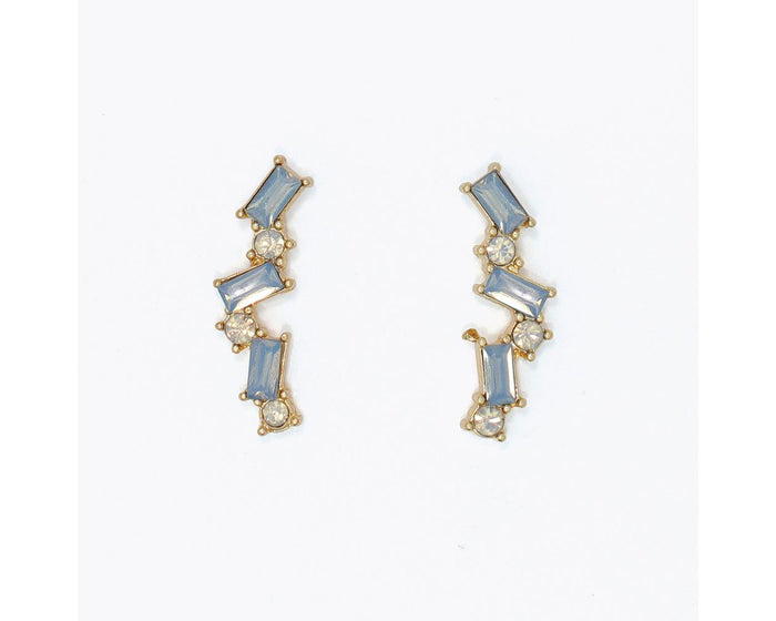 Milky Blue Crystal Drop Earrings