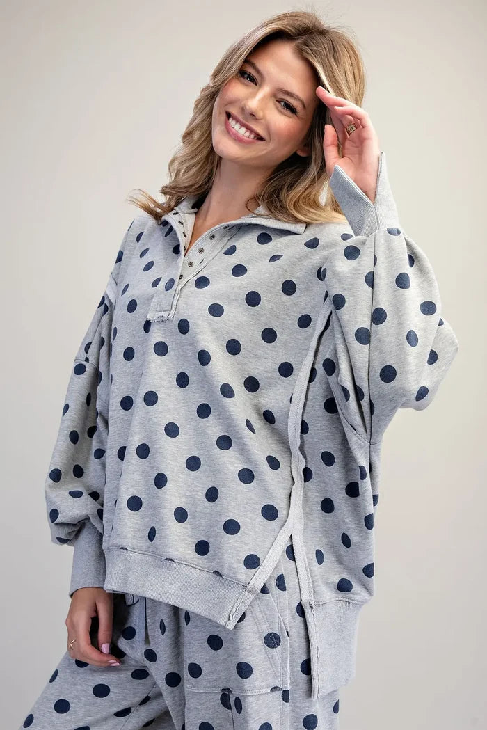 Mineral Washed Polka Dot Pullover