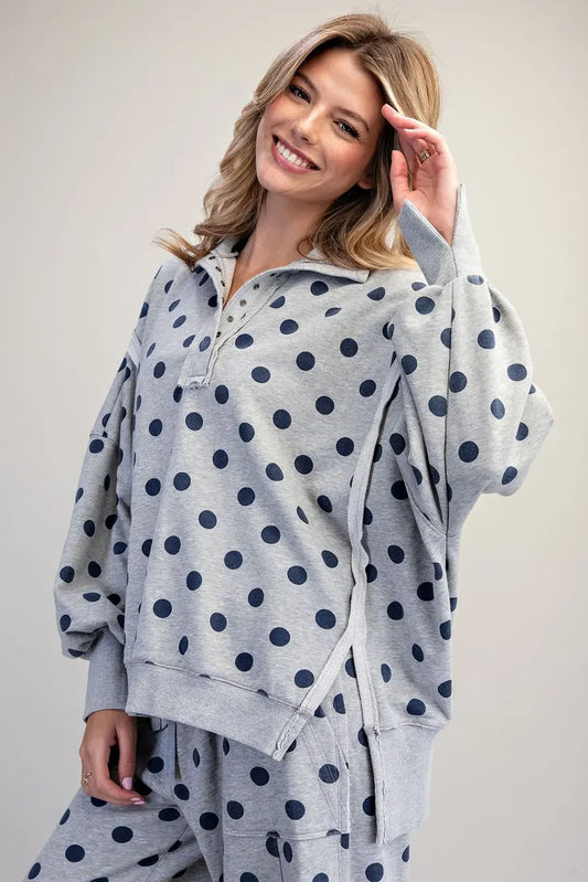 Mineral Washed Polka Dot Pullover