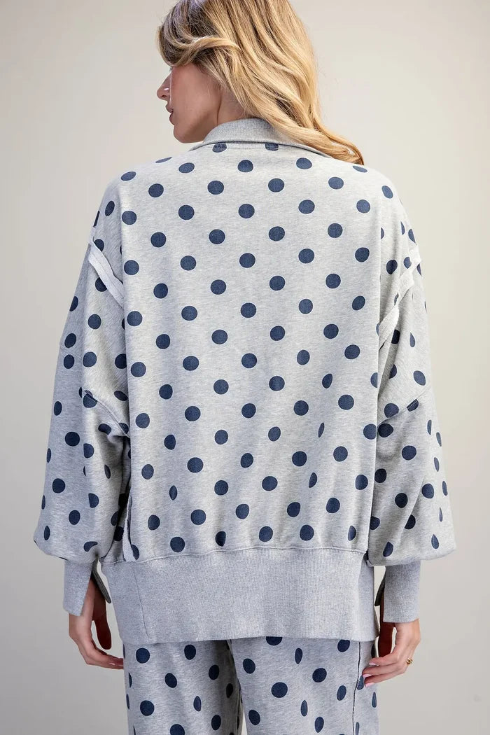 Mineral Washed Polka Dot Pullover