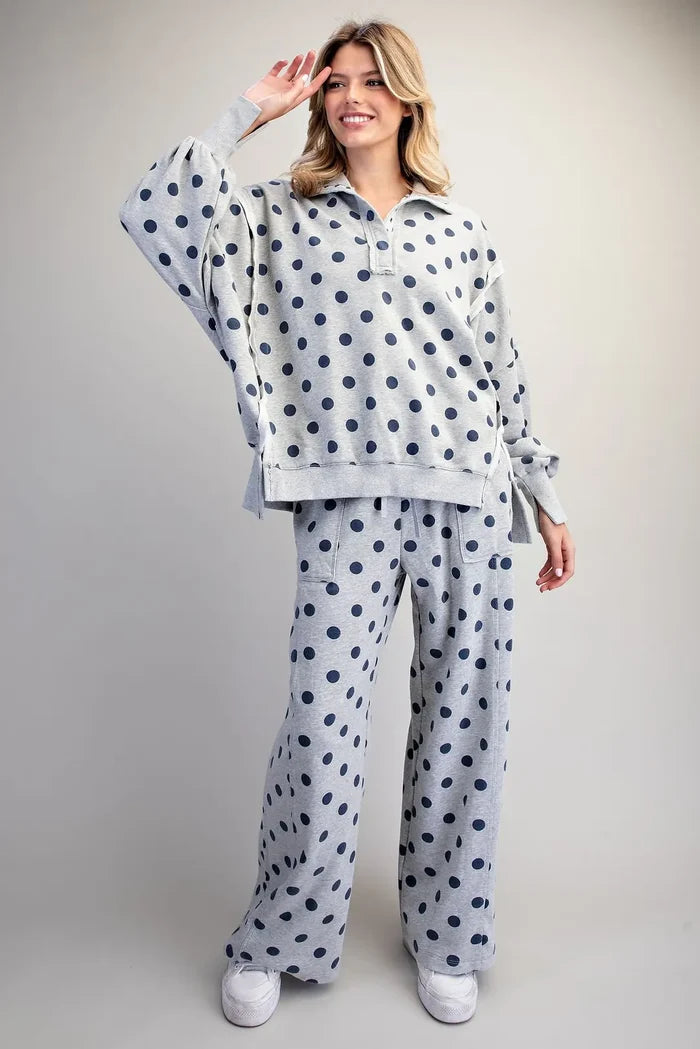 Mineral Washed Polka Dot Pullover