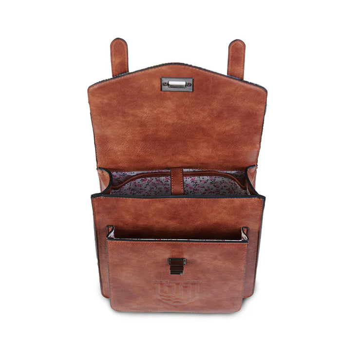 Mini Carloway Backpack - Chestnut and Blue Tartan