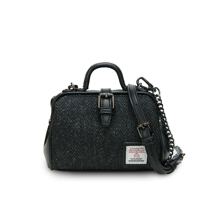 Mini Doctor Bag - Black Herringbone