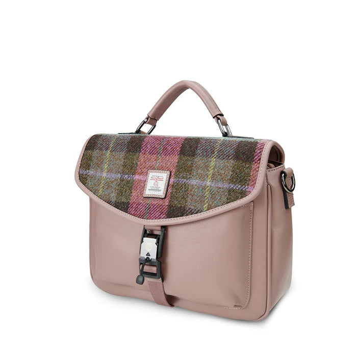 Mini Laptop Bag - Pink and Green Tartan