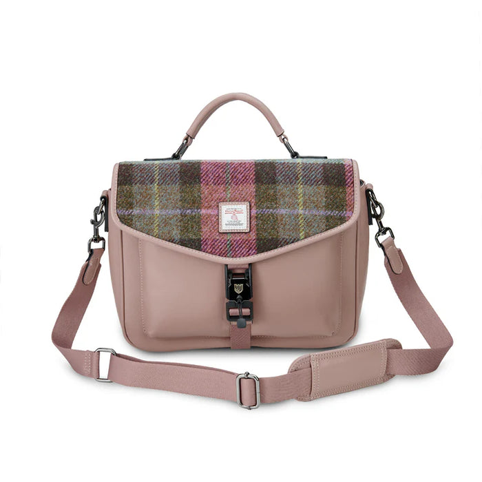 Mini Laptop Bag - Pink and Green Tartan