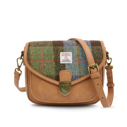 Mini Saddle Bag - Chestnut and Blue Tartan