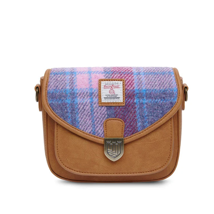 Mini Saddle Bag - Pink and Blue Tartan