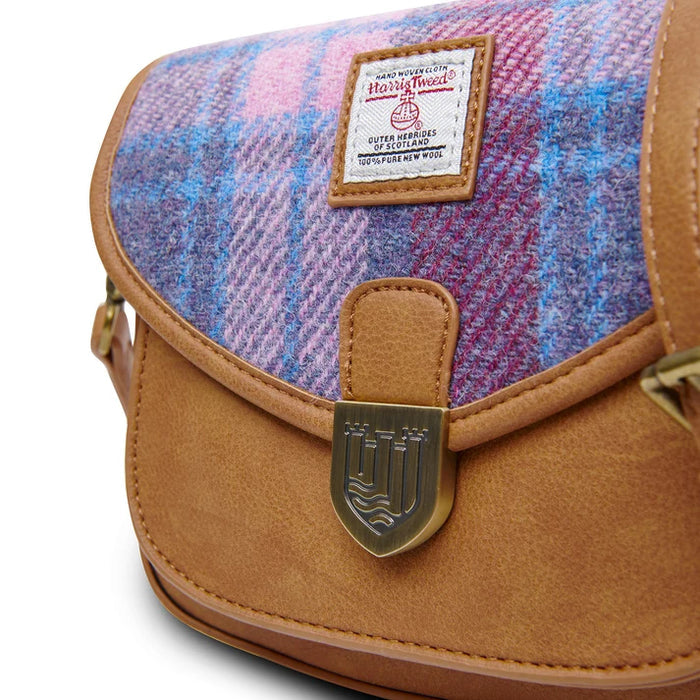 Mini Saddle Bag - Pink and Blue Tartan