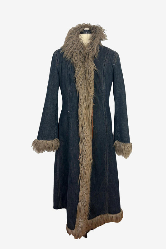 Miss Sixty Fur Trim Denim Coat