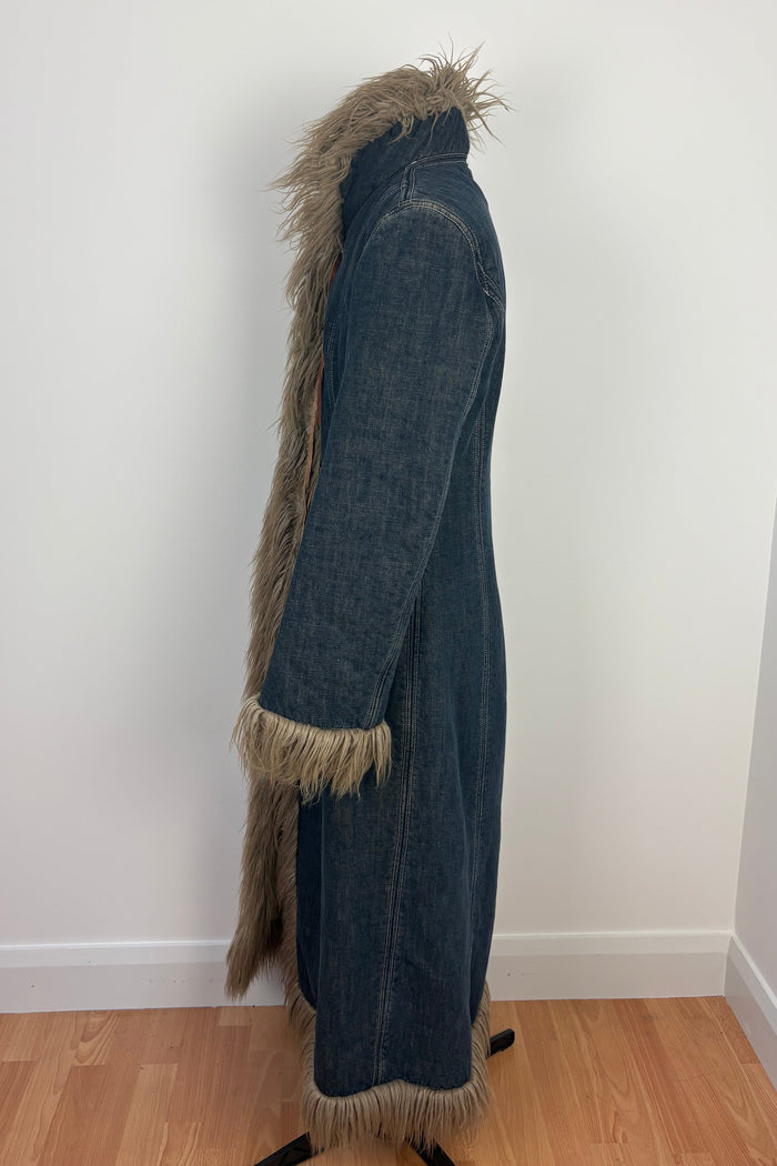 Miss Sixty Fur Trim Denim Coat
