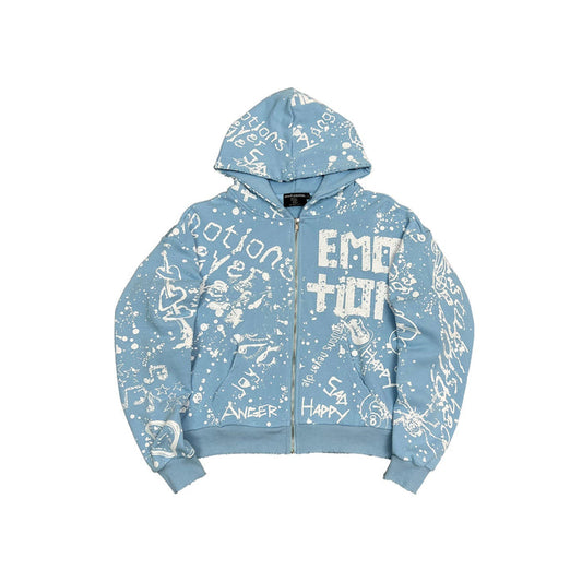 Mixed Emotion - Graffiti Hoodie -  Blue - Clique Apparel