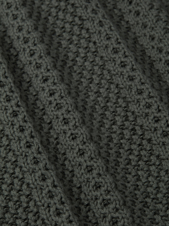Aubin Dark Khaki Montrose Textured Crew Neck | Crew Neck
