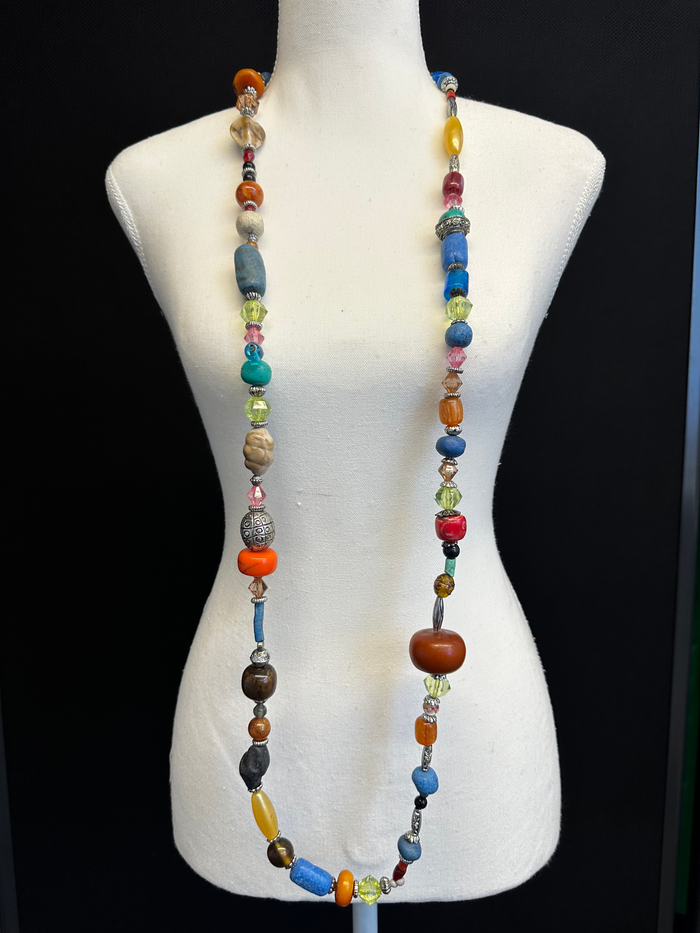 Multicolour Gemstone Long Necklace image 1