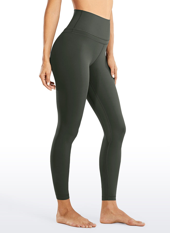 CRZ YOGA Women's Yoga Train High Rise Tall Nakedfeel Leggings 28'' Grey Olive