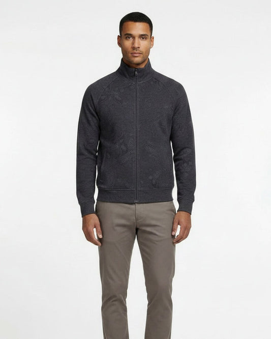 NEVILLE MONTGAT PAISLEY FULL-ZIP JACKET - BLACK