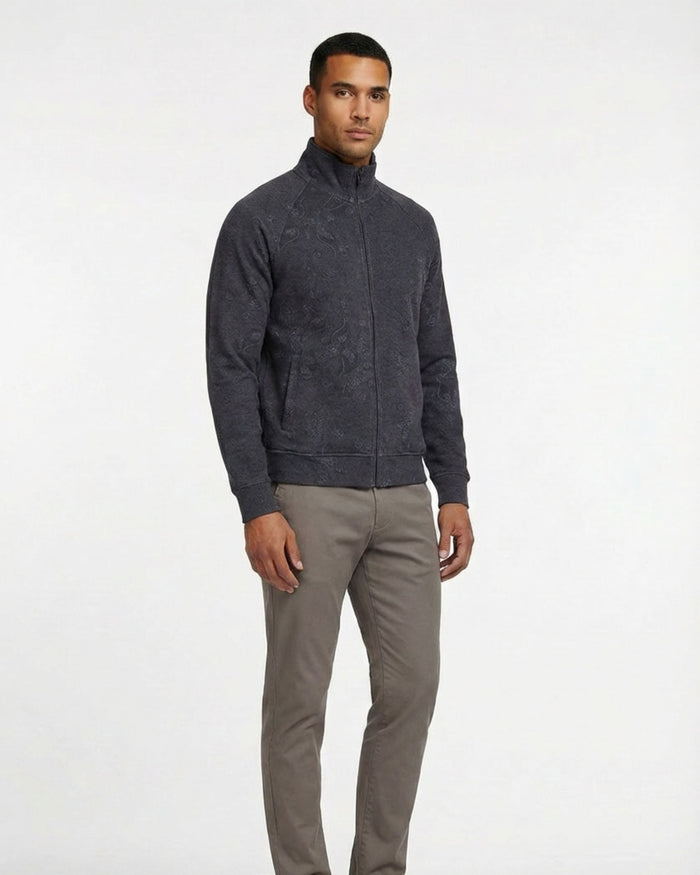 NEVILLE MONTGAT PAISLEY FULL-ZIP JACKET - BLACK