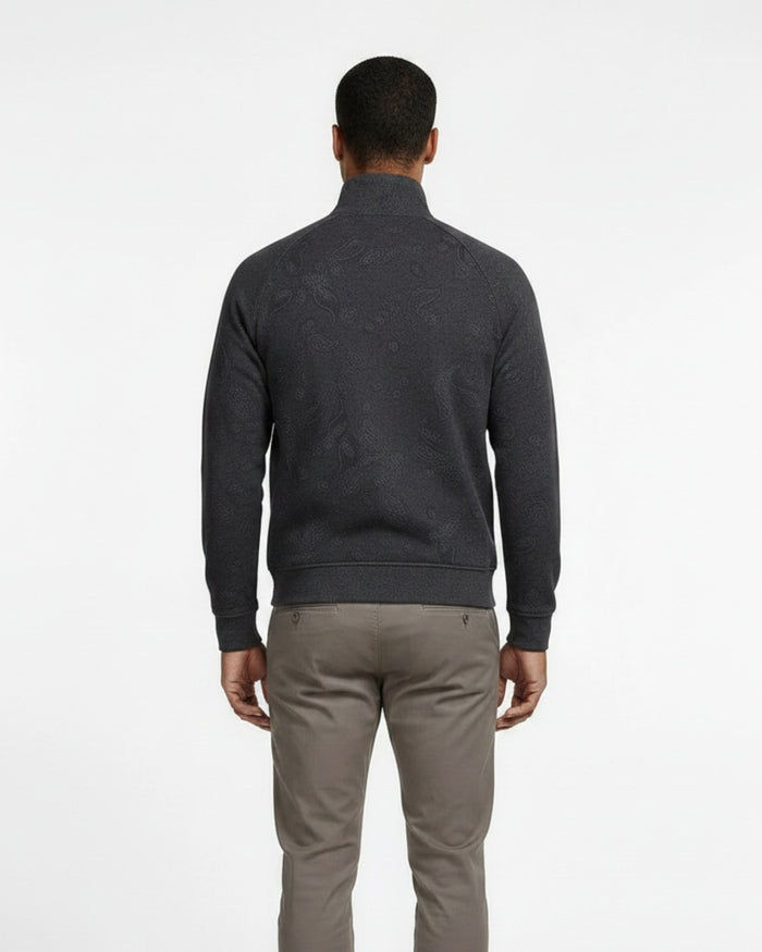 NEVILLE MONTGAT PAISLEY FULL-ZIP JACKET - BLACK