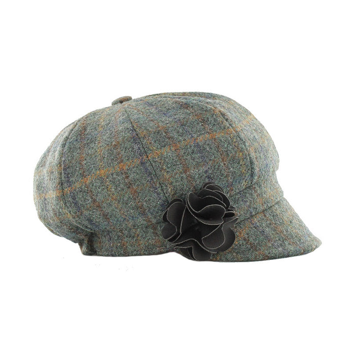 Newsboy Hat - Dark Green Multi Plaid