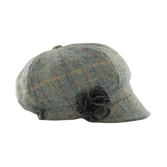 Newsboy Hat - Dark Green Multi Plaid