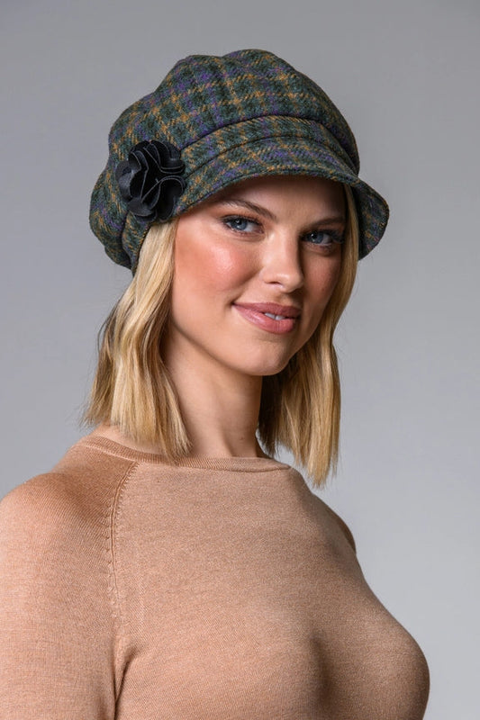 Newsboy Hat - Green Multi Plaid
