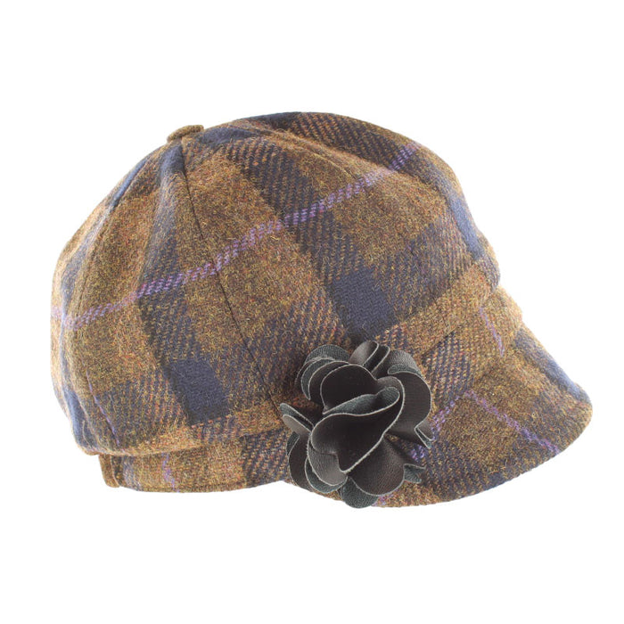 Newsboy Hat - Mustard & Navy Plaid