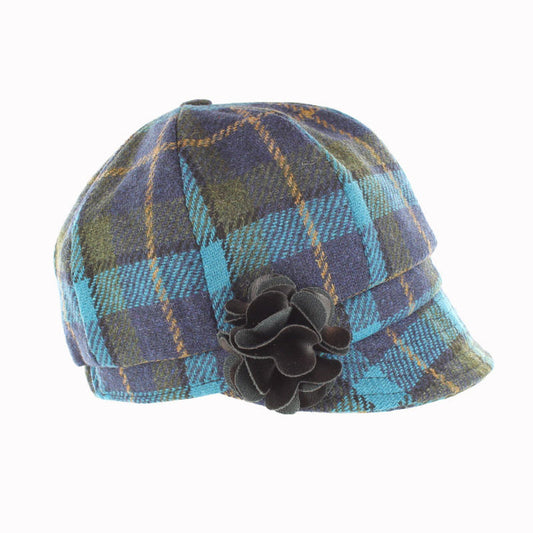 Newsboy Hat - Teal & Green Plaid