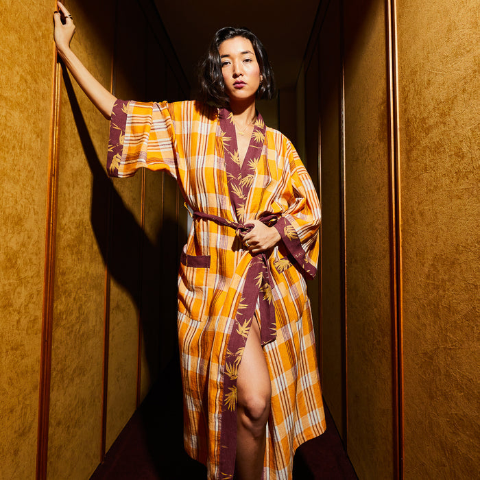 Nicolette Linen Robe - Marigold