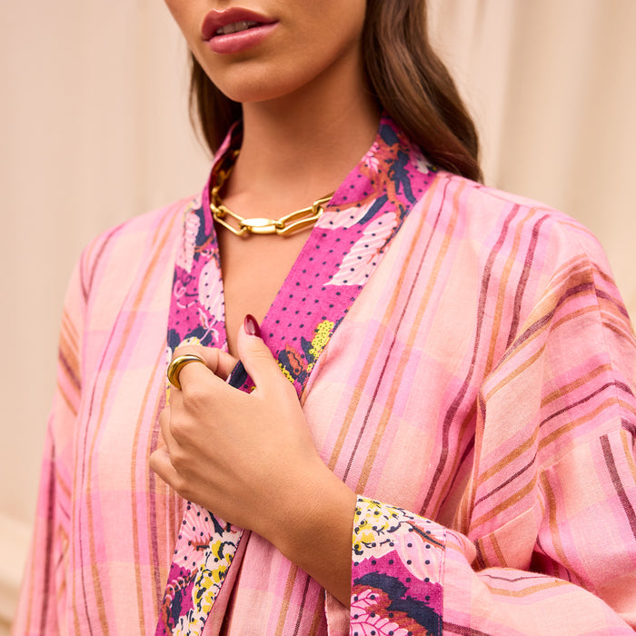 Nicolette Linen Robe - Poudre