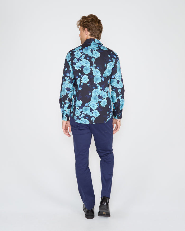 NIGEL SERIOUS FLORAL SHIRT - NAVY