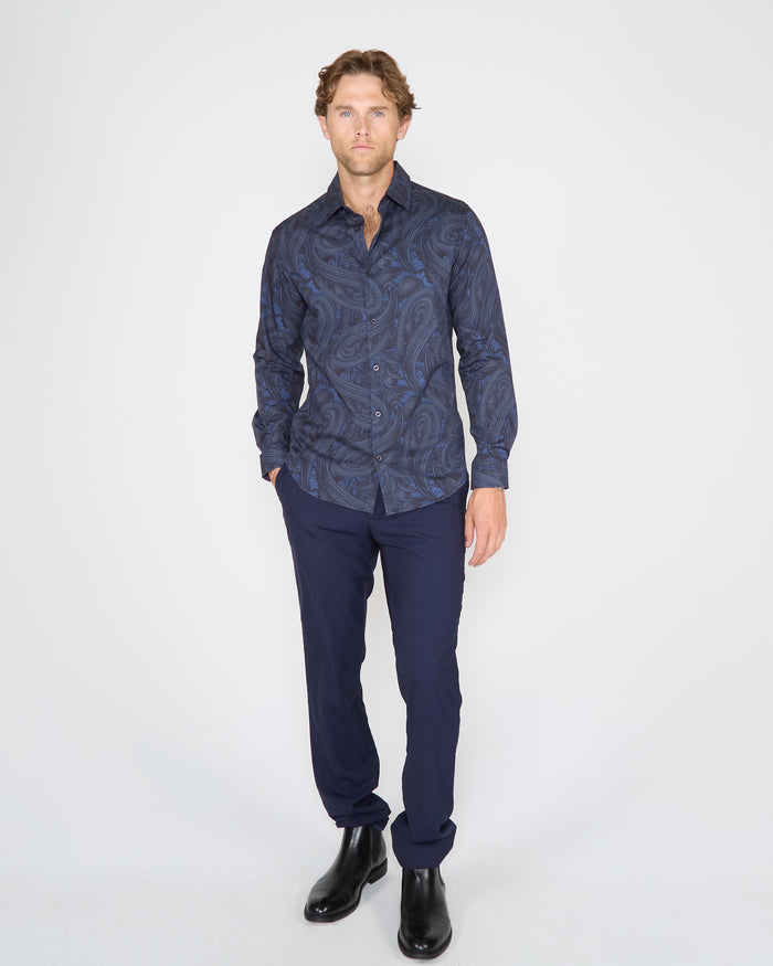 NORMAN PAISLEY BADALONA SHIRT - SMOKE